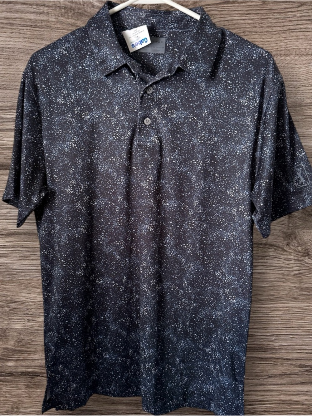PGA Tour Black Speckled Men’s S Polo Shirt